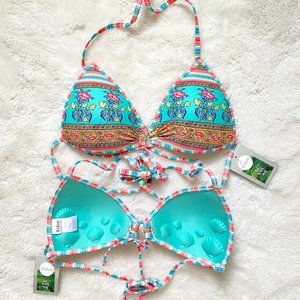 NWT Eidon String Bikini Top Seashell Cups